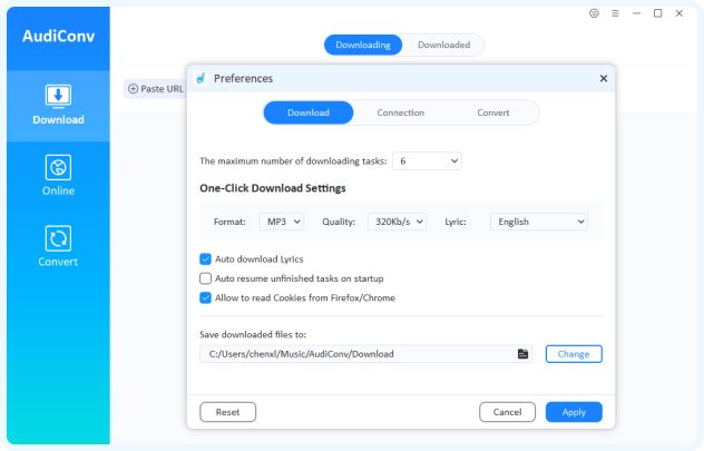 audible download setting