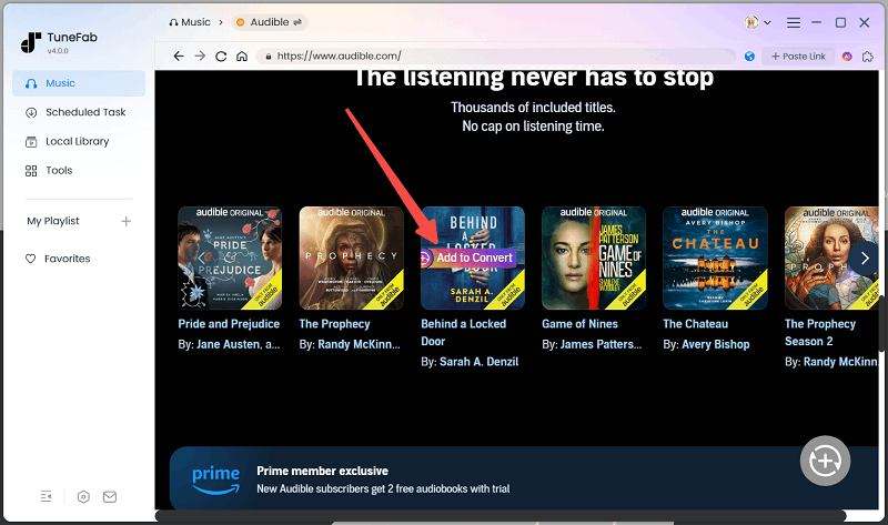 search for audible audibook
