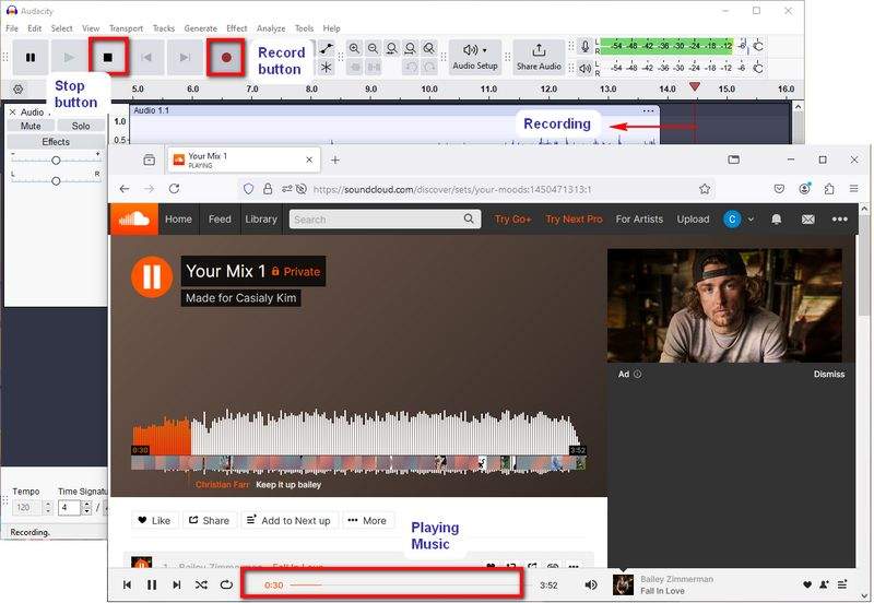 audacity record soundcloud