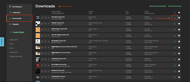 beatport download track
