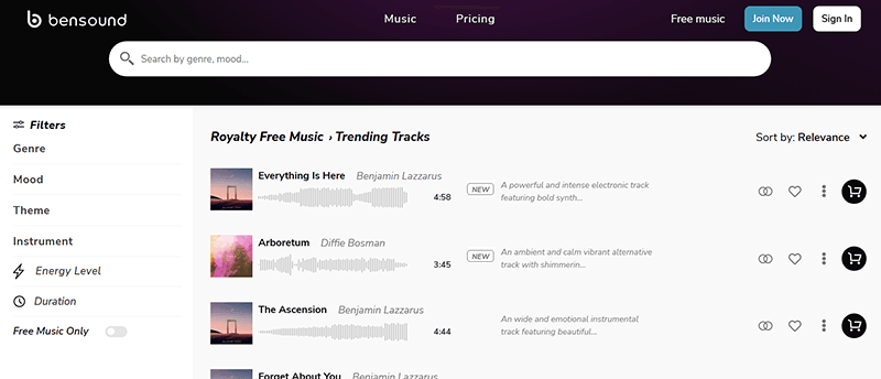 bensound download track