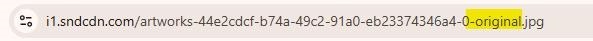 change the soundcloud cover url to get highest quality
