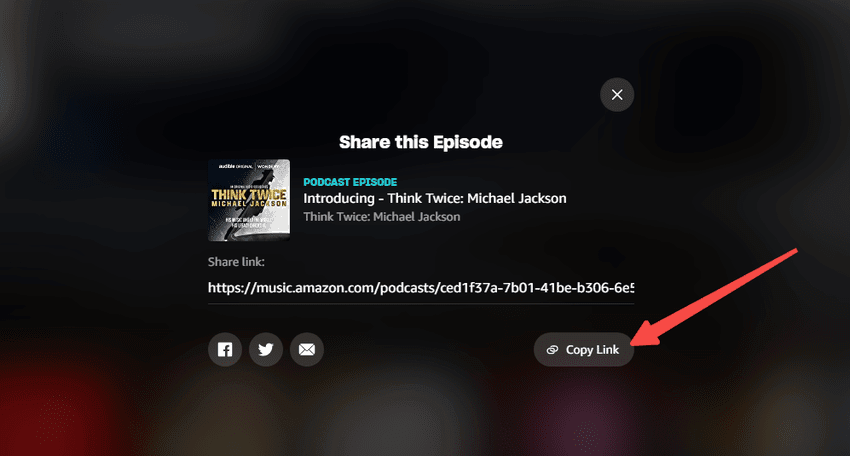copy amazon music link