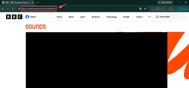 copy bbc sounds audio url