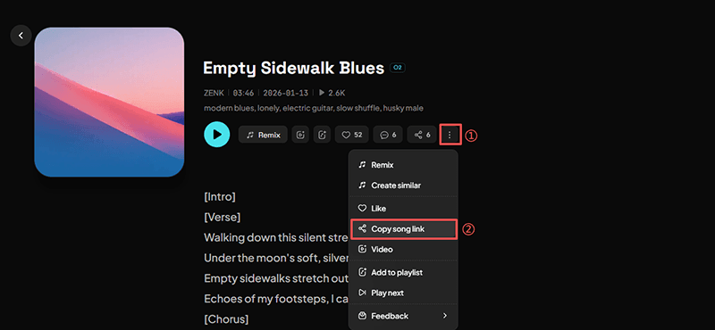 copy mureka music url