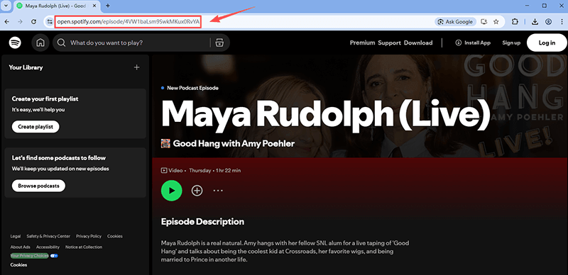 copy podcast url