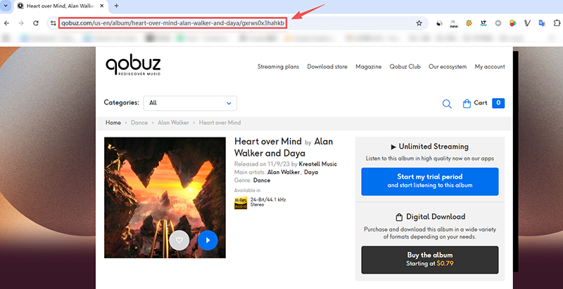 copy qobuz track url