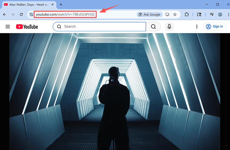 copy youtube video url