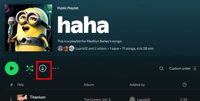 downloading spotify playlist on computer