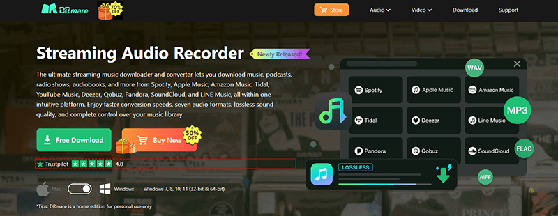 drmare streaming audio recorder