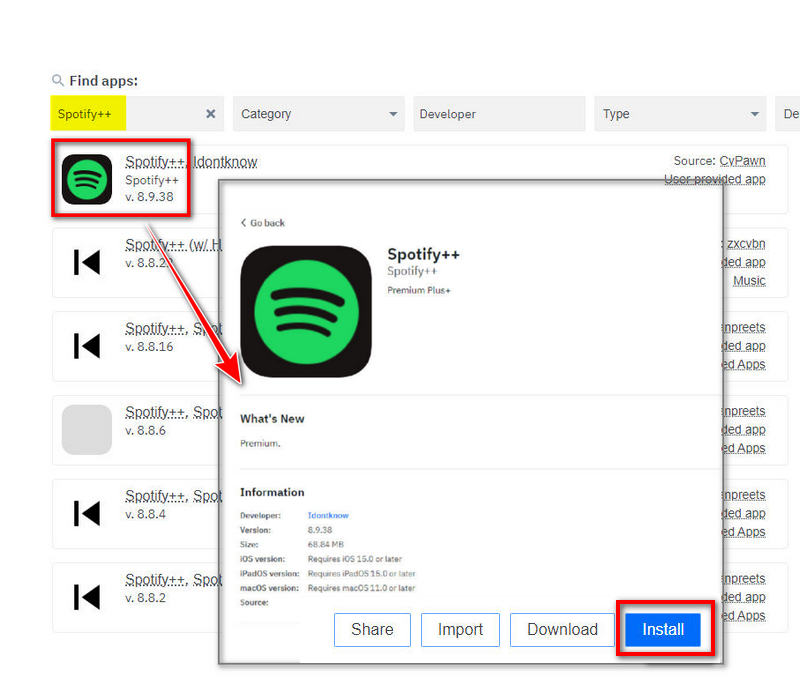 get spotify from appdb