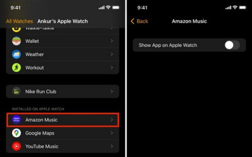 install amazon music app on apple watch via iphone
