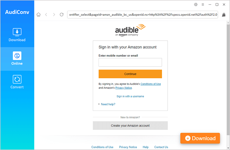 login audible account
