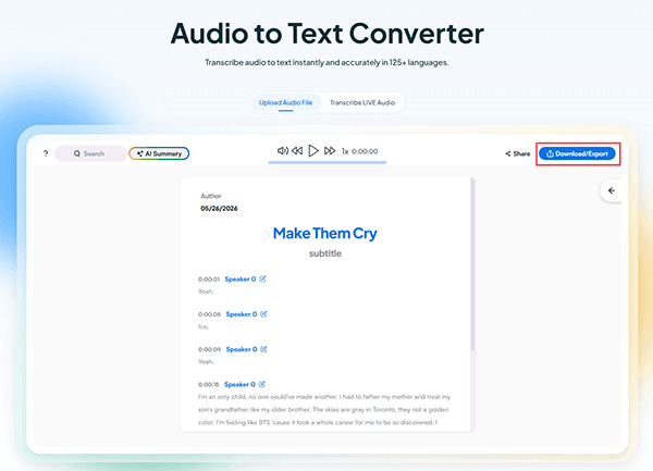 maestra audio to text converter