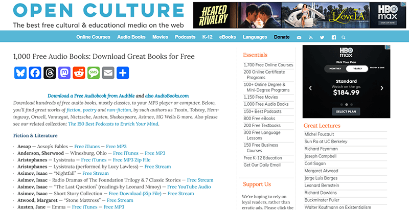 openculture freeaudiobooks