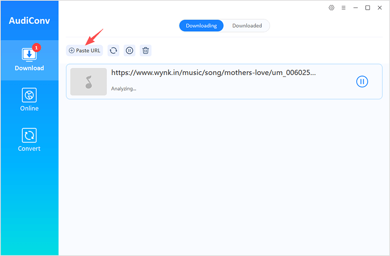 paste wynk music url