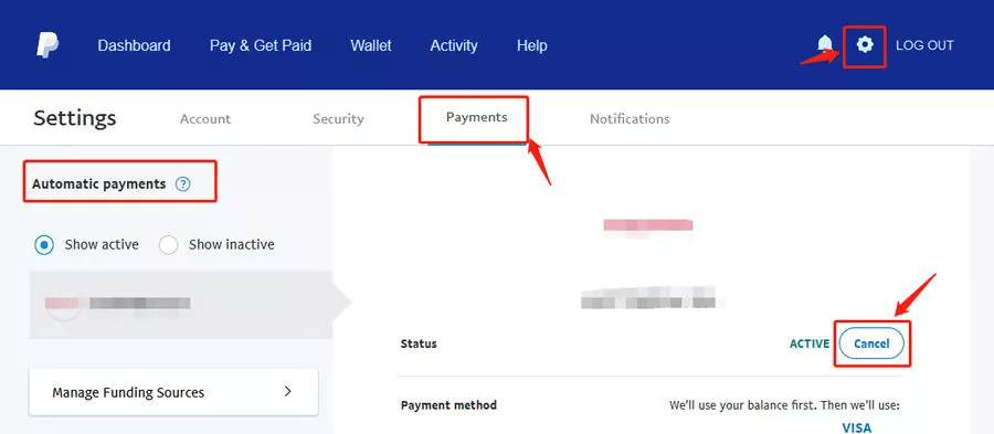 paypal cancel subscription