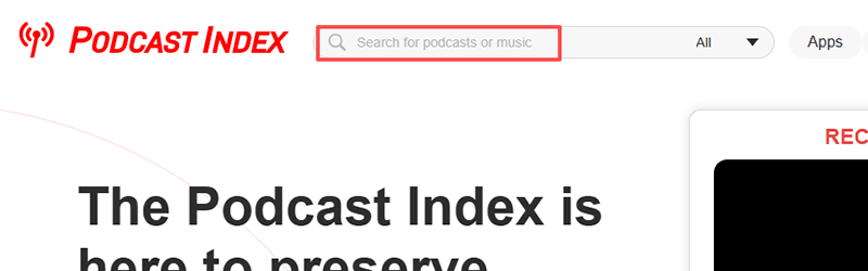 search for podcast from podcastindex