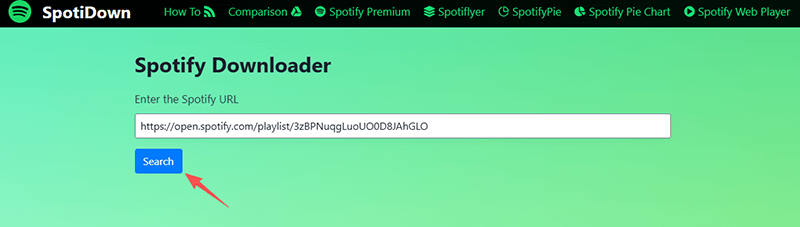 search playlist with spotidown