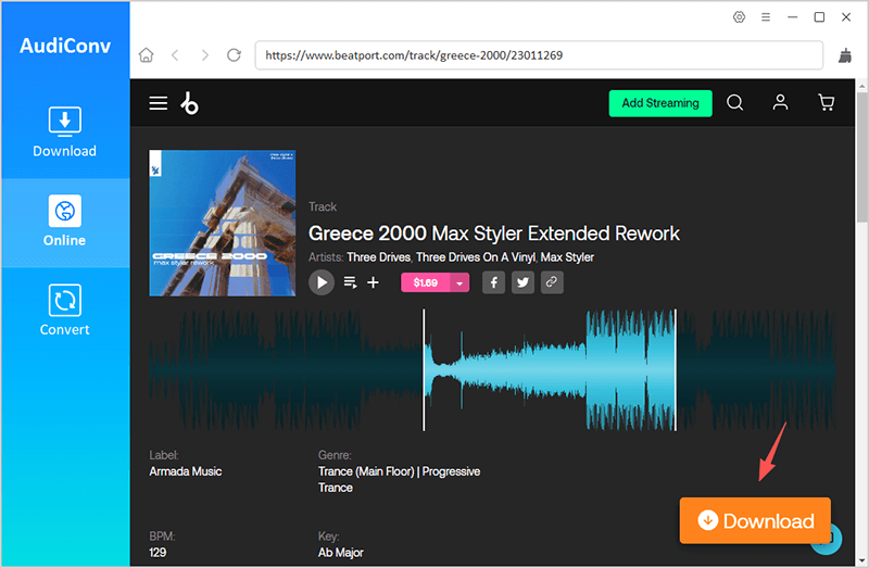 select beatport track