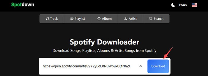 spotdown download playlist