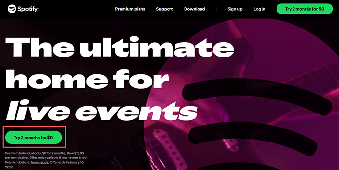 spotify free signup