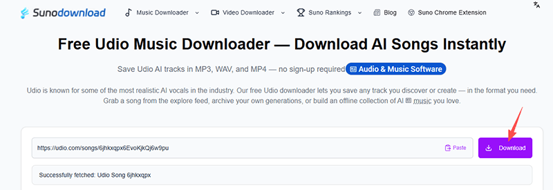 sunodownload udio downloader