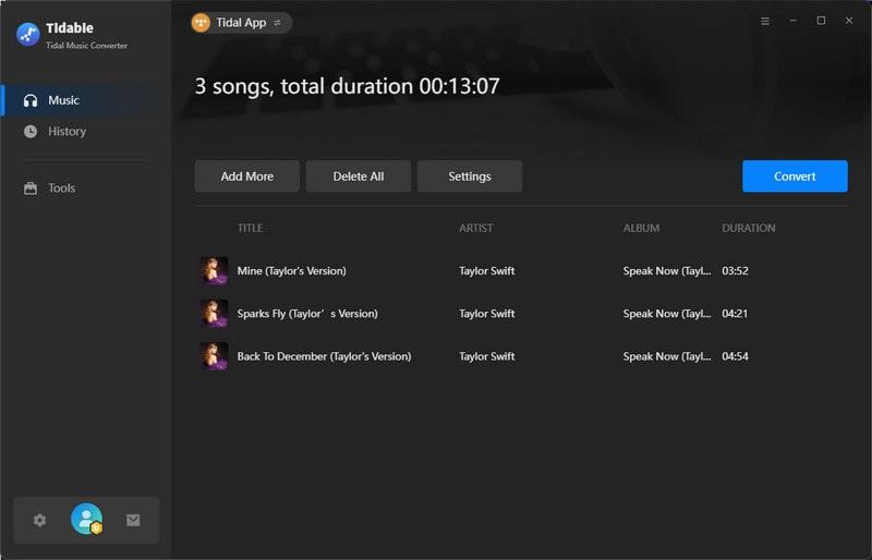 tidabie convert songs
