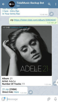 tidal telegram bot working