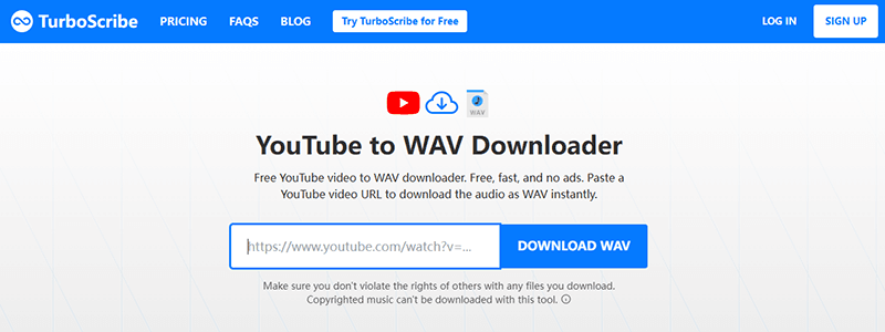 TurboScribe YouTube to WAV Downloader