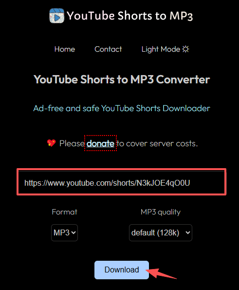 youtube shorts to mp3